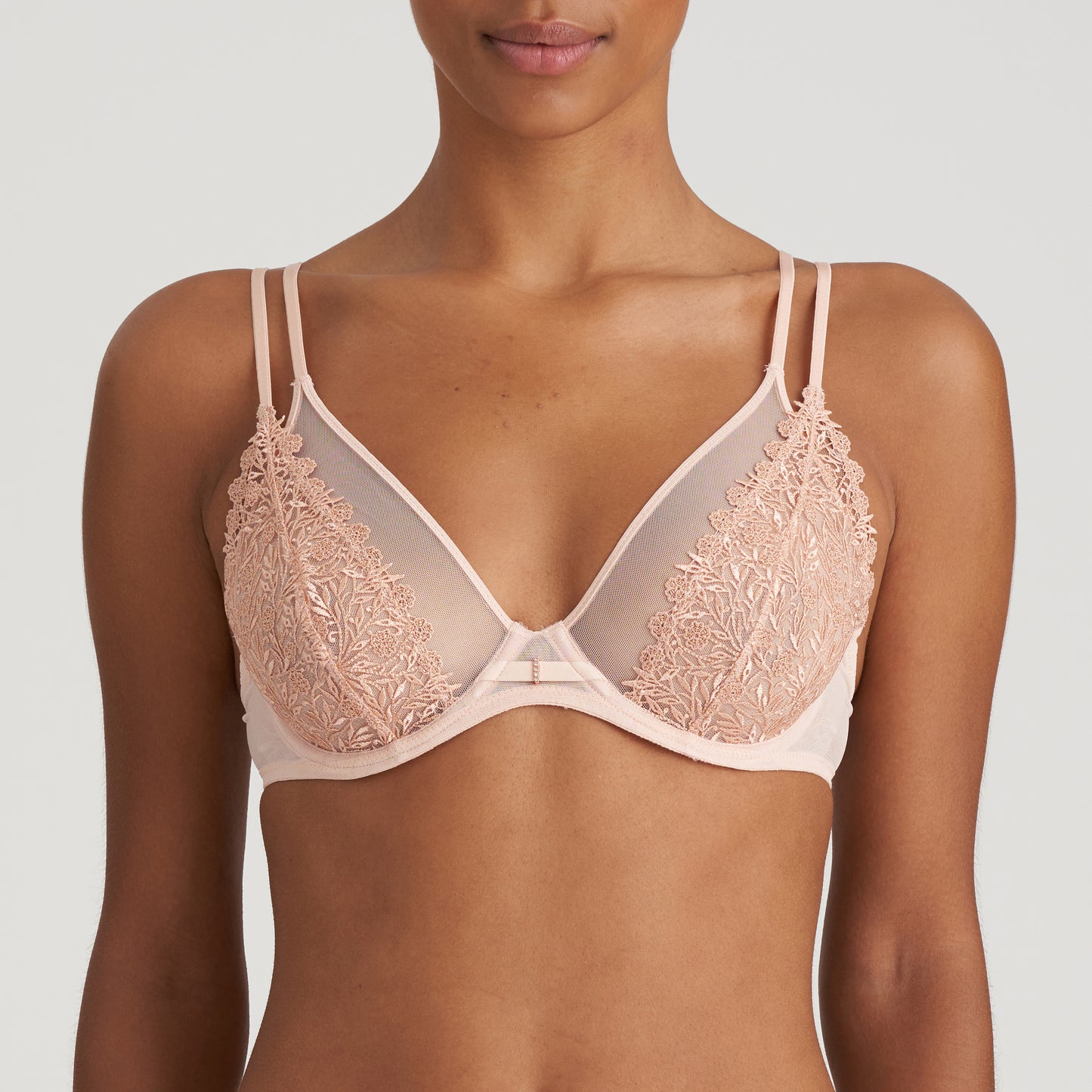 Danae Deep Plunge Bra With Embroidery In Pinot Rose - Marie Jo