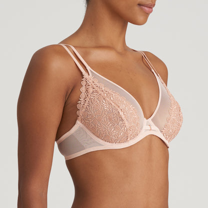 Danae Deep Plunge Bra With Embroidery In Pinot Rose - Marie Jo